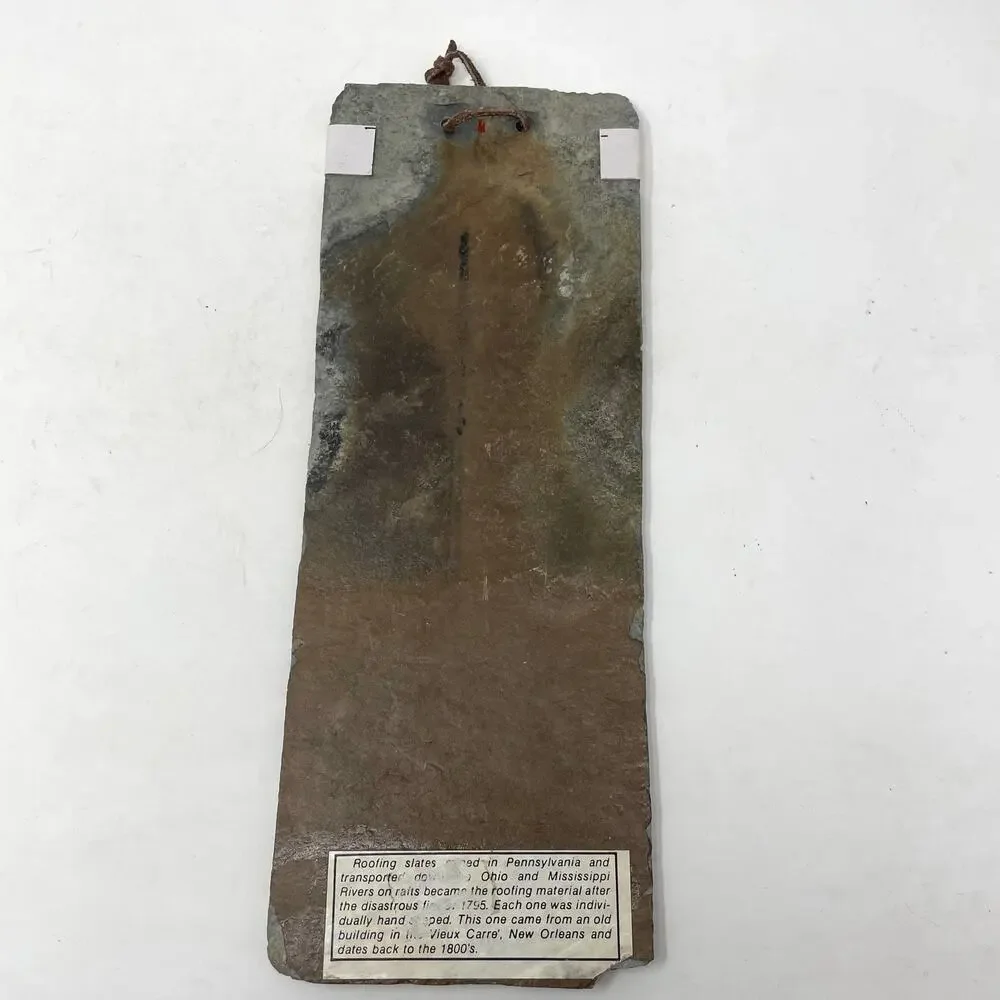 Vieux Carre Hand Painted Antique Roofing Slate New Orleans Bourbon Street Jazz